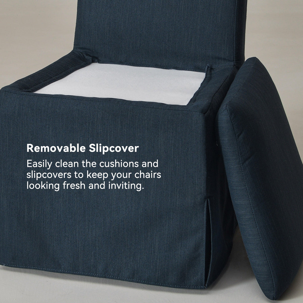 Diane Slipcover Performance Dining Chair with Casters