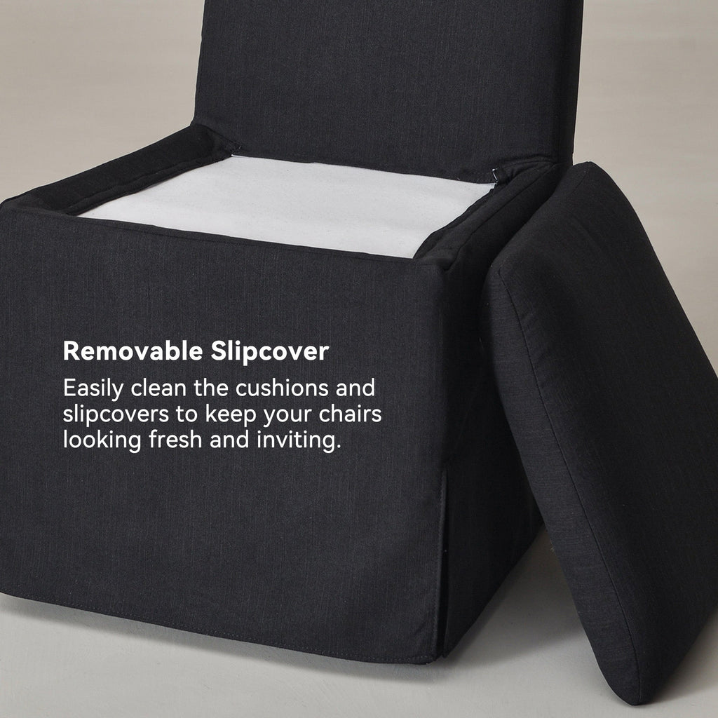 Diane Slipcover Performance Dining Chair with Casters