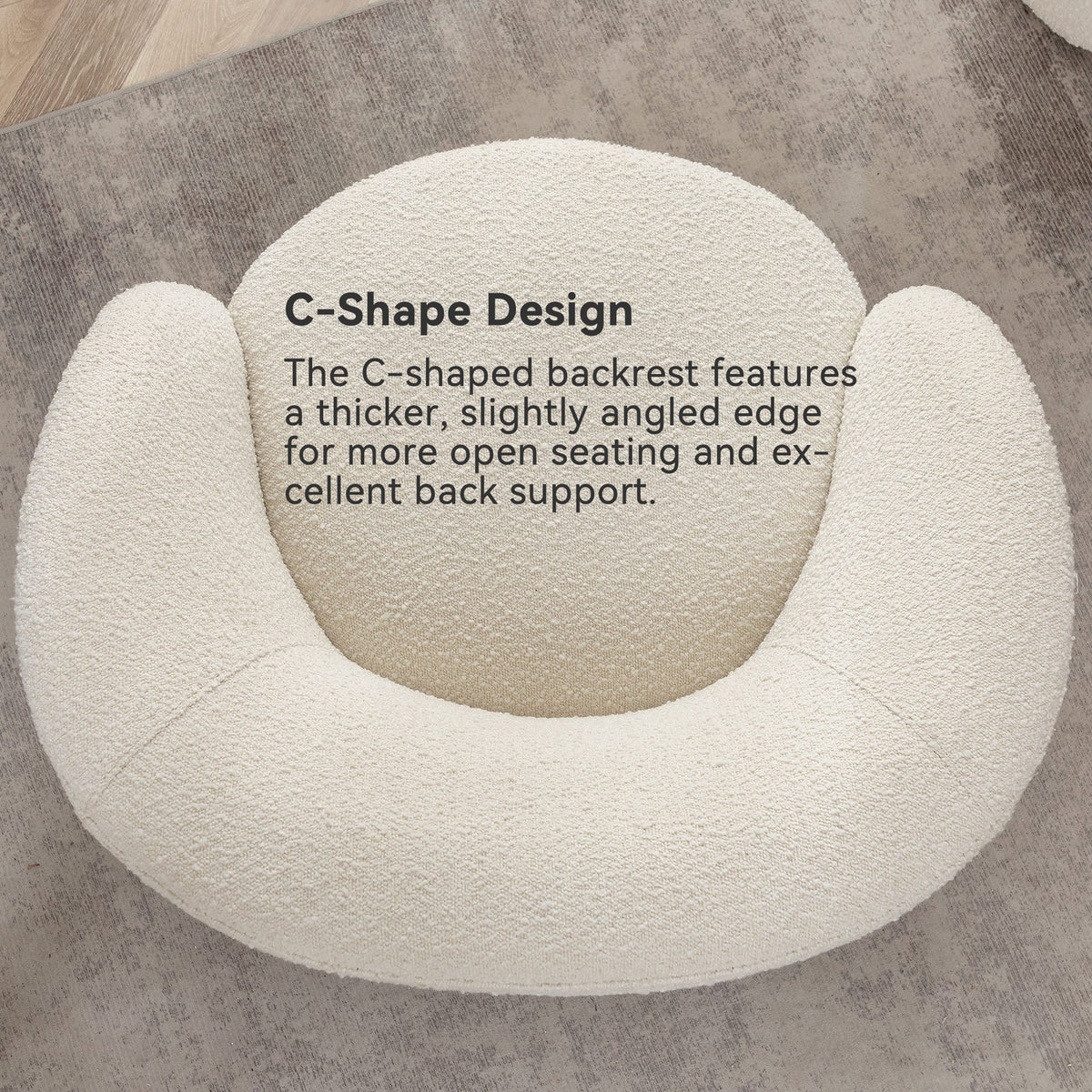 Everitte Bouclé Swivel Barrel Chair