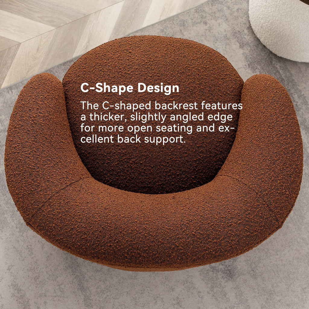 Everitte Bouclé Swivel Barrel Chair