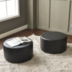 Elof Faux Leather Ottoman