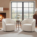 Everitte Bouclé Swivel Barrel Chair