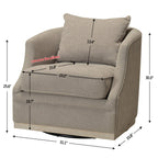 Minerva Linen Swivel Barrel Chair