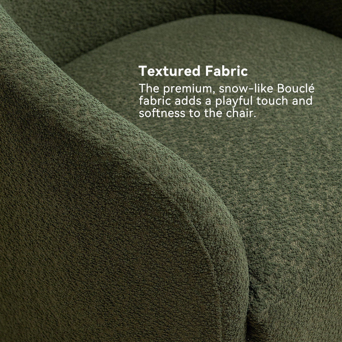 Susie Bouclé Swivel Barrel Chair