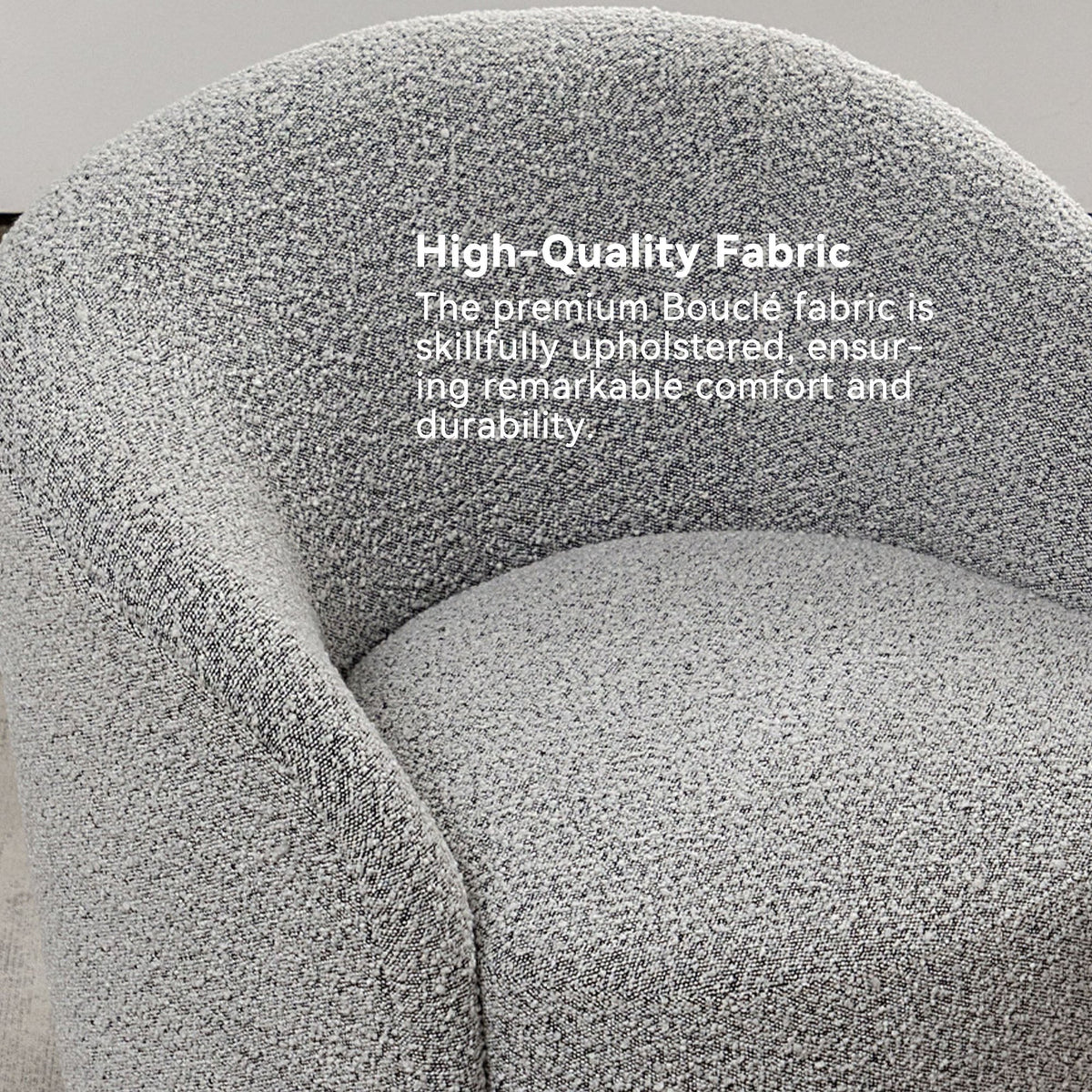 Everitte Bouclé Swivel Barrel Chair