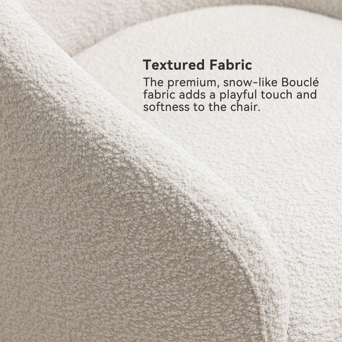 Susie Bouclé Swivel Barrel Chair