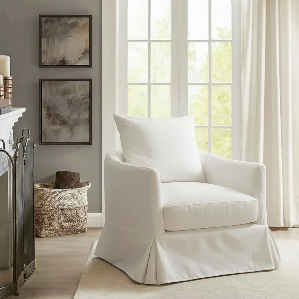 Eliza Slipcover Swivel Barrel Chair