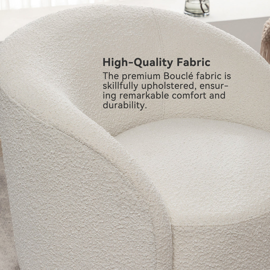 Everitte Bouclé Swivel Barrel Chair