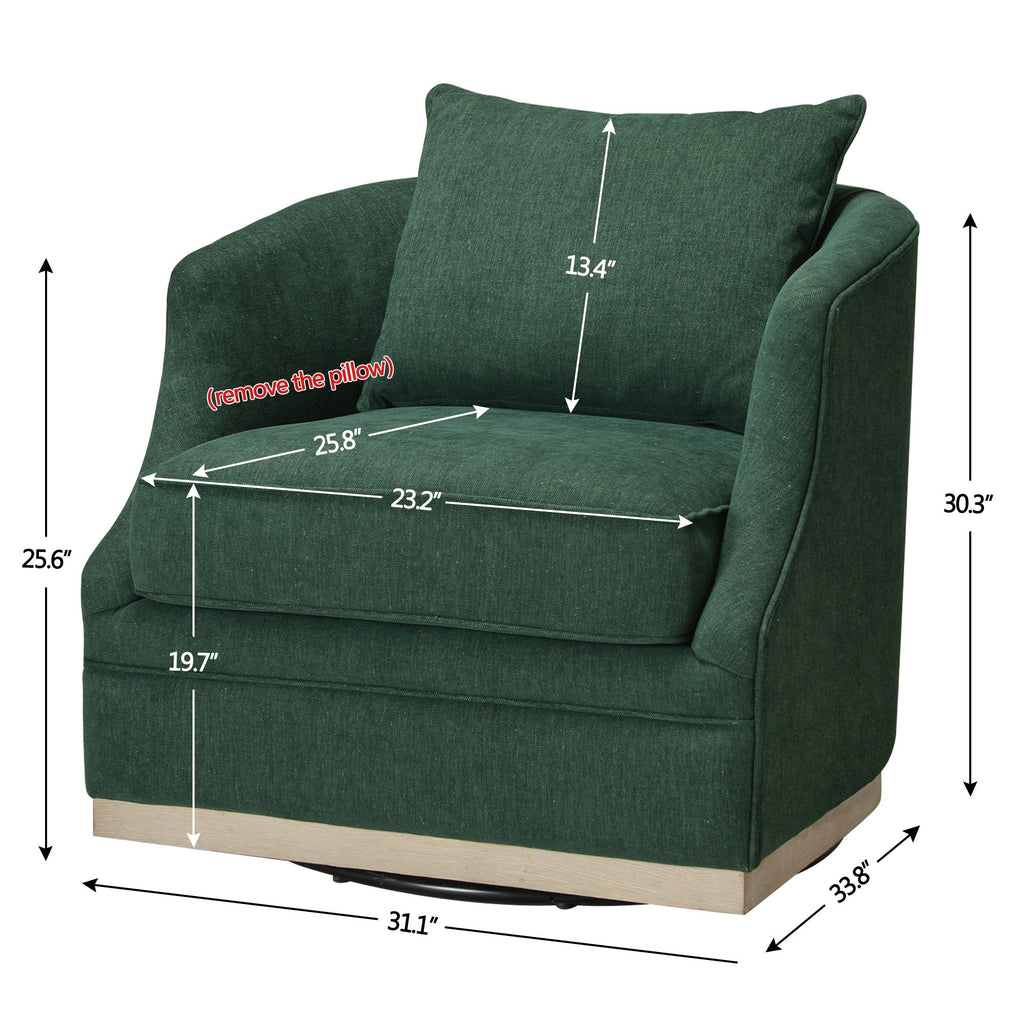 Minerva Linen Swivel Barrel Chair