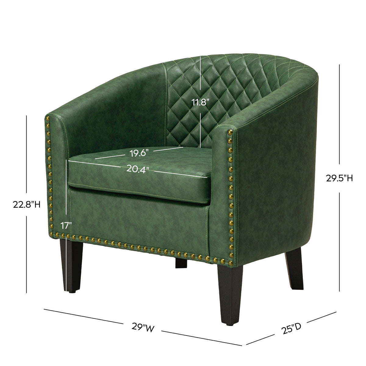 Logan Faux Leather Tufted Club Chair