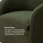 Susie Bouclé Swivel Barrel Chair