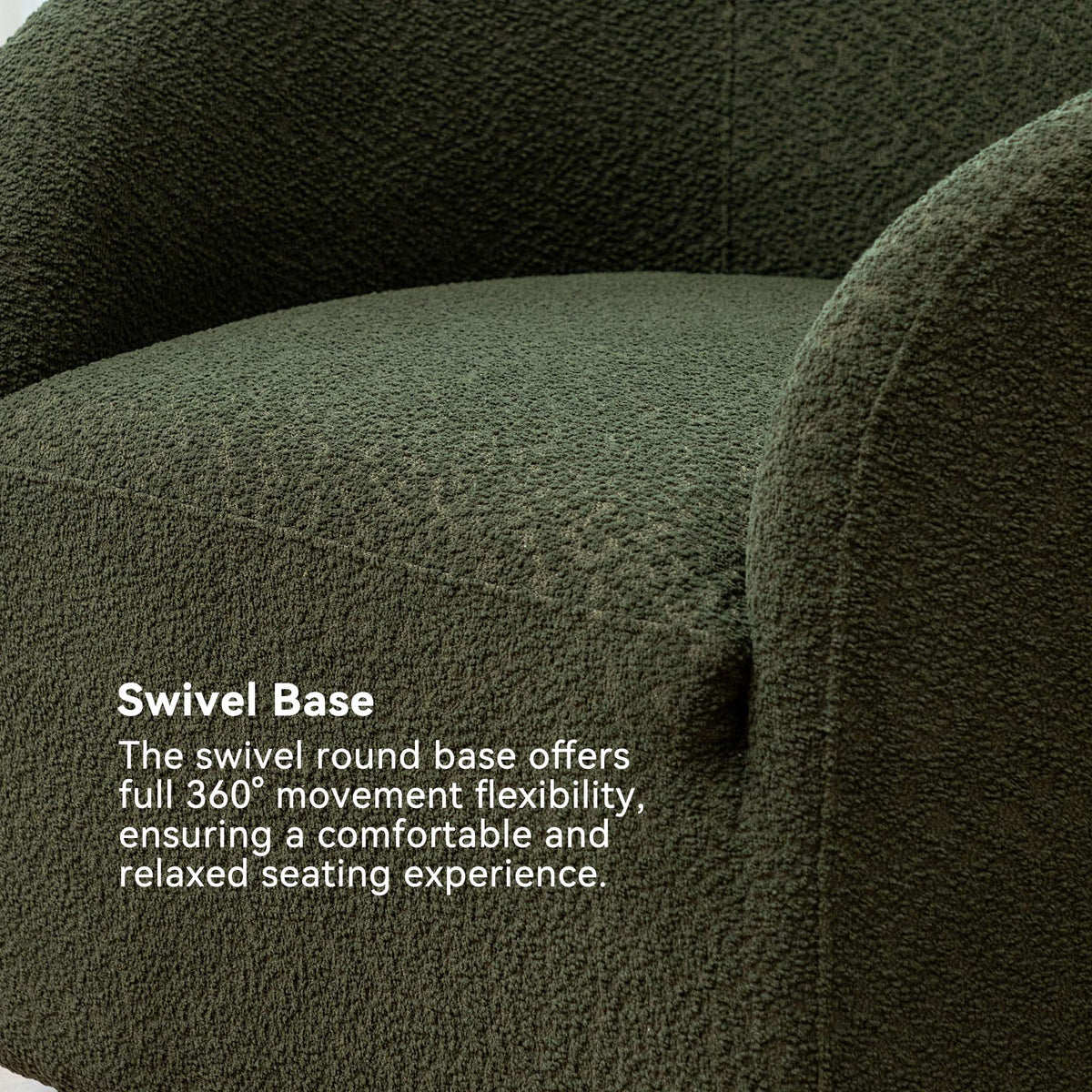 Susie Bouclé Swivel Barrel Chair