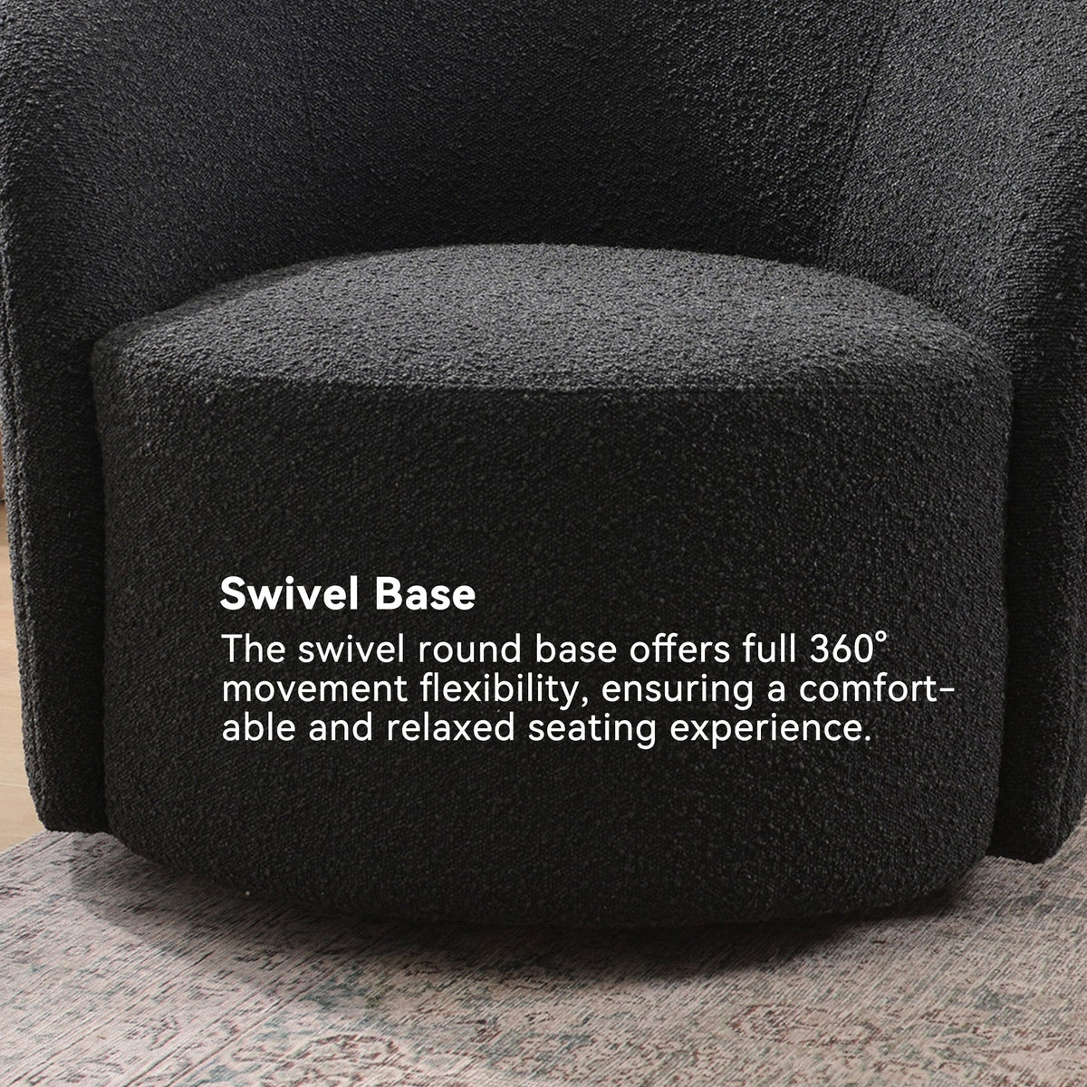 Everitte Bouclé Swivel Barrel Chair