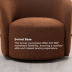 Everitte Bouclé Swivel Barrel Chair