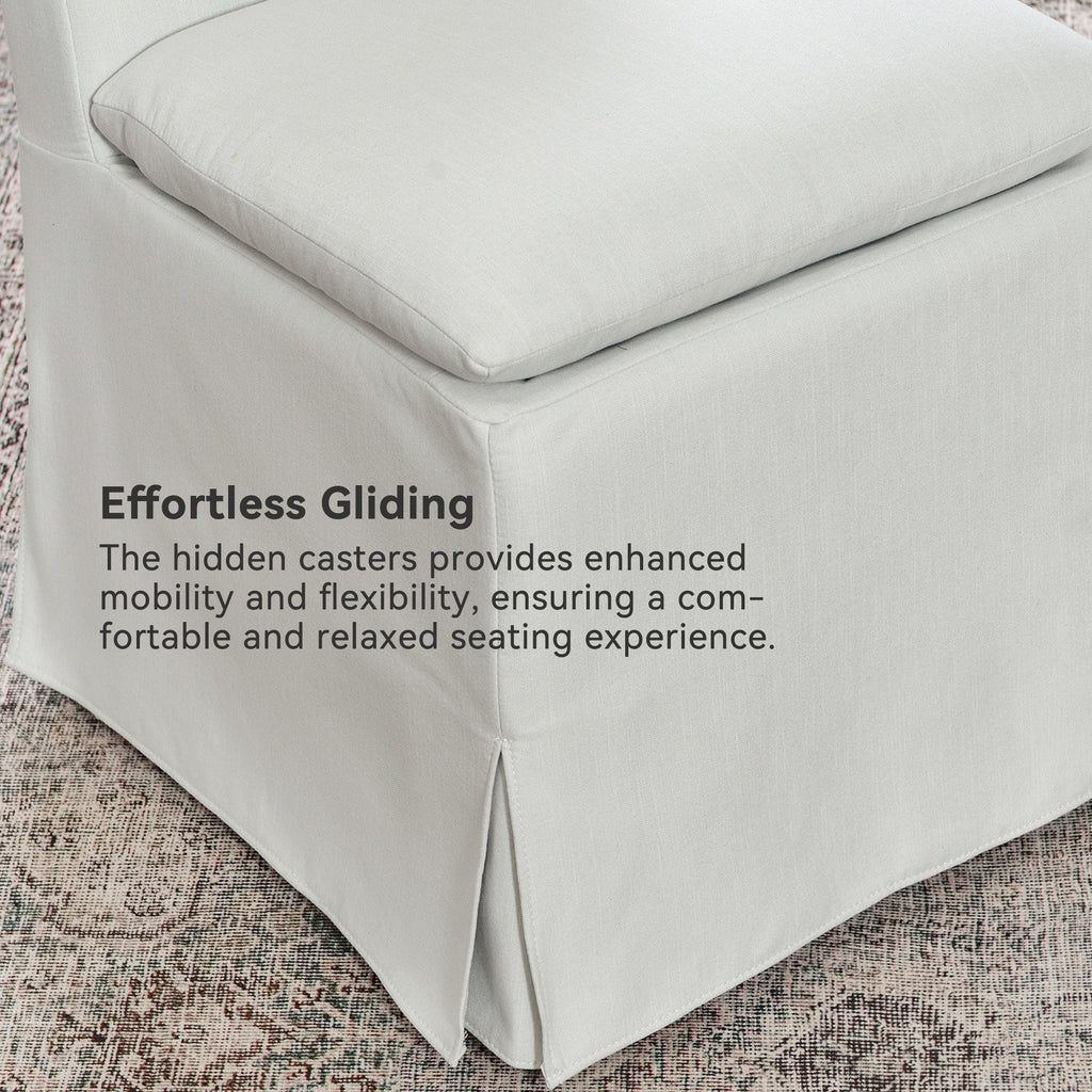 Diane Slipcover Performance Dining Chair with Casters