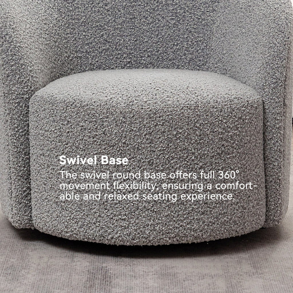 Everitte Bouclé Swivel Barrel Chair