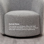 Everitte Bouclé Swivel Barrel Chair