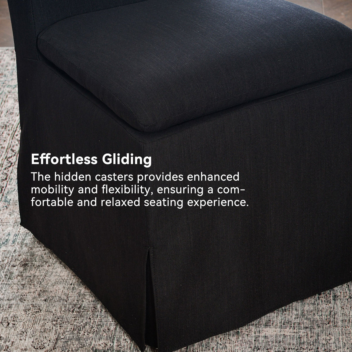 Diane Slipcover Performance Dining Chair with Casters