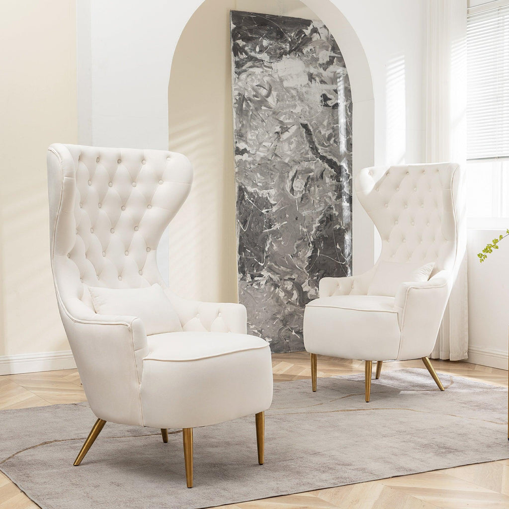 Letitia Velvet Wingback Accent Chair