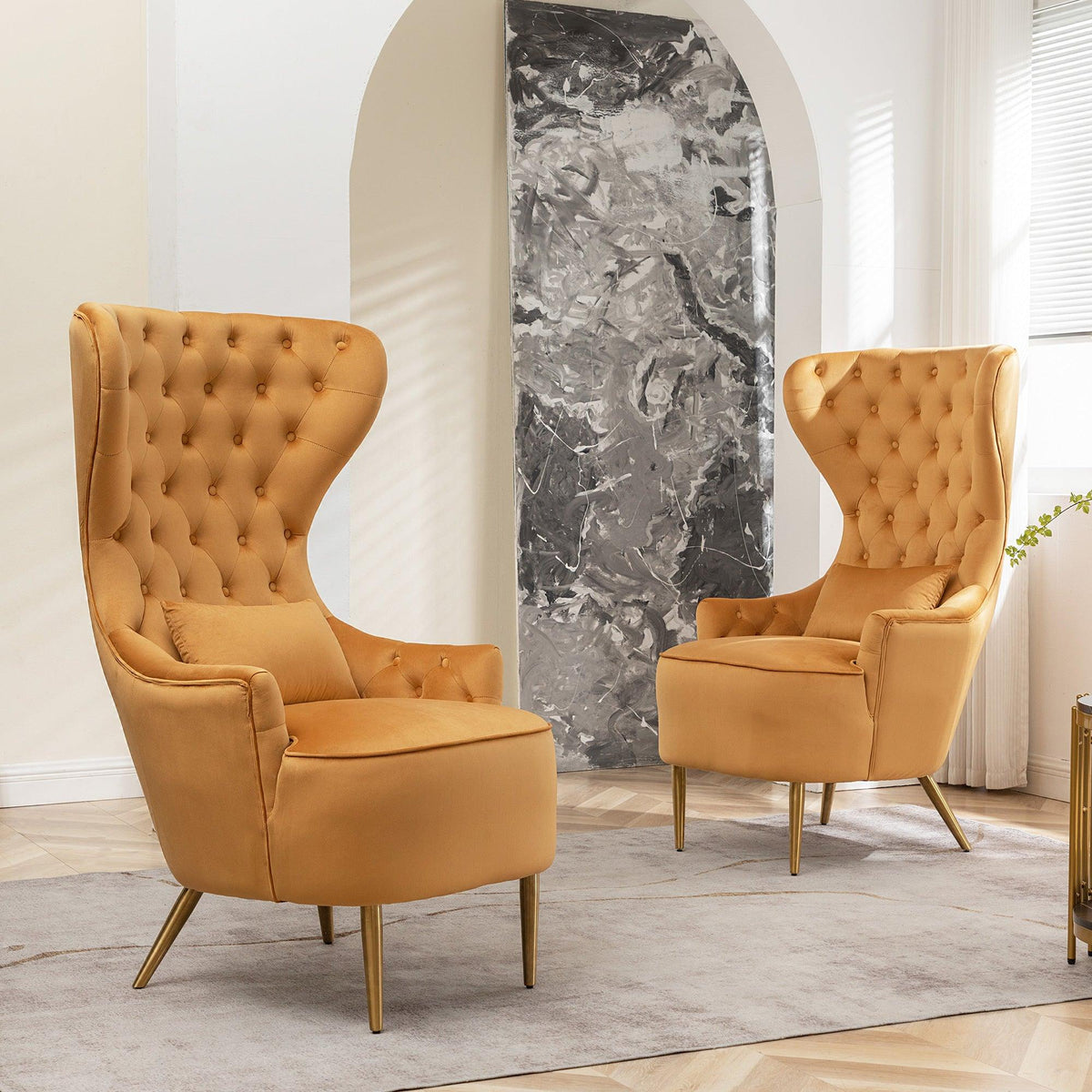 Letitia Velvet Wingback Accent Chair