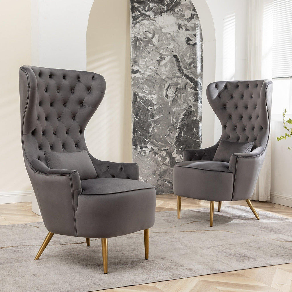 Letitia Velvet Wingback Accent Chair