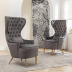 Letitia Velvet Wingback Accent Chair