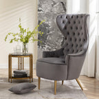 Letitia Velvet Wingback Accent Chair