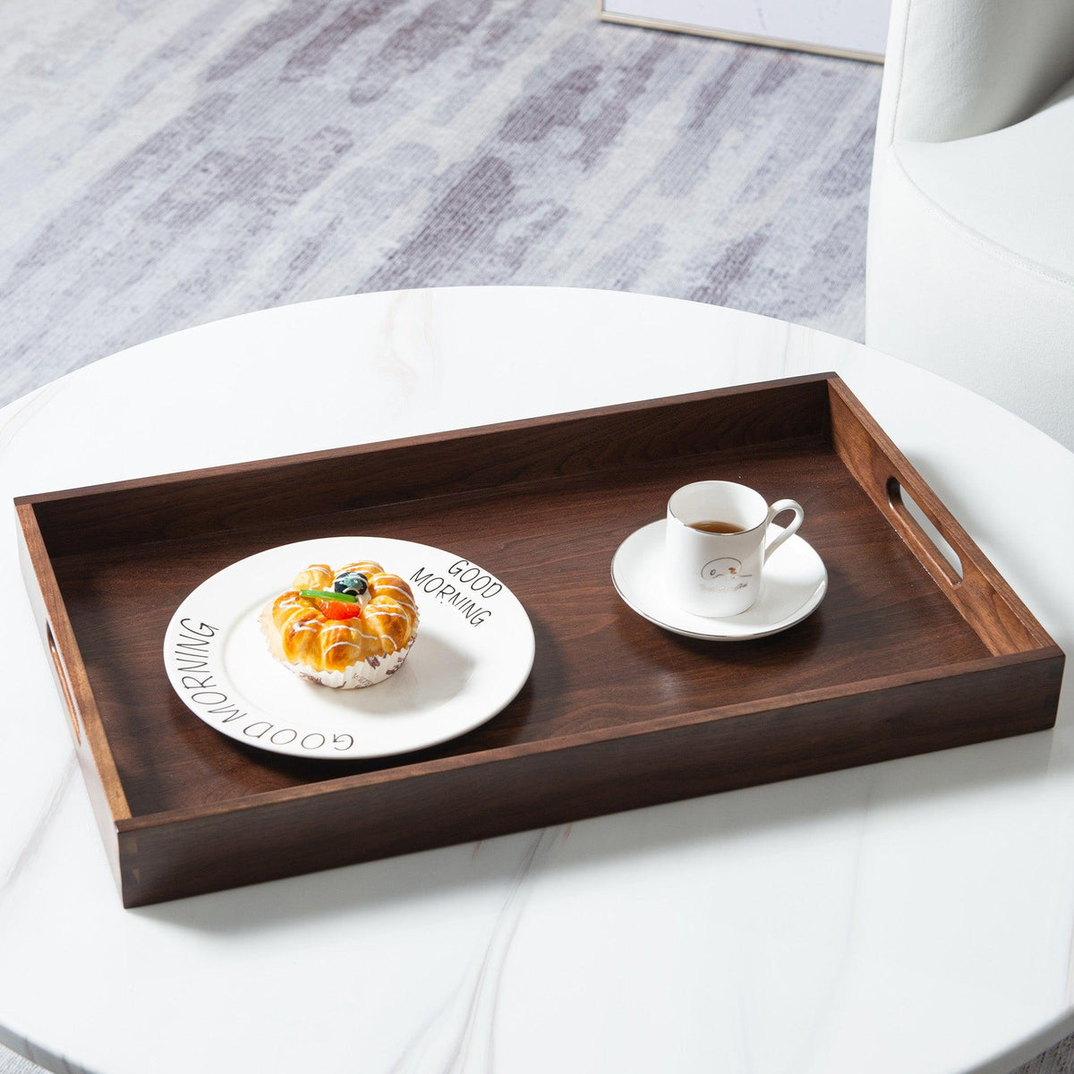 Teratect Rectangle Black Walnut Serving Tray