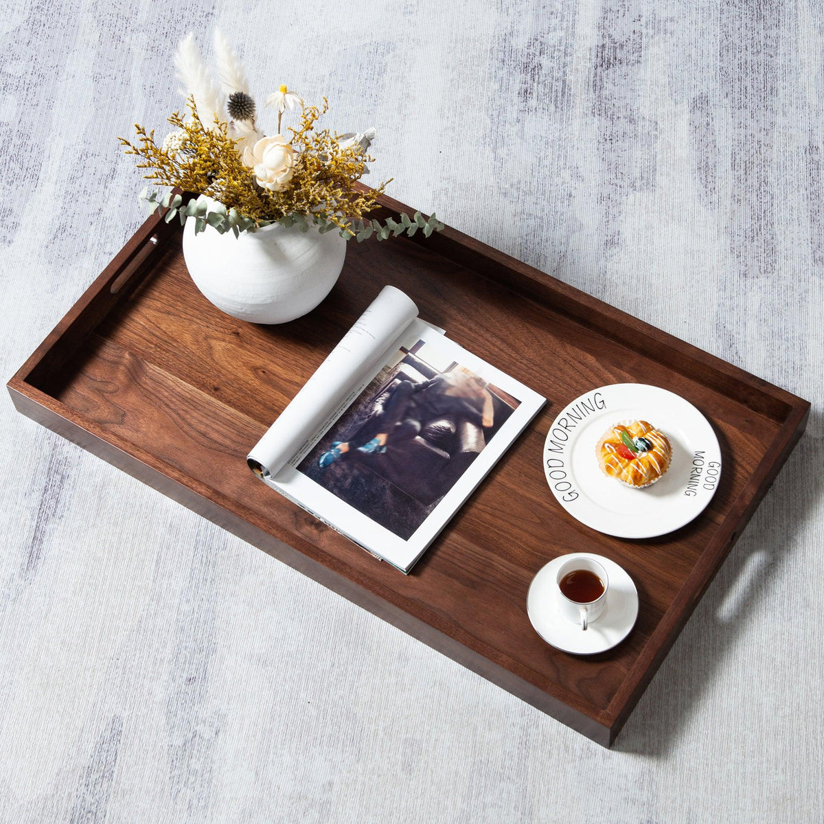 Teratect Rectangle Black Walnut Serving Tray
