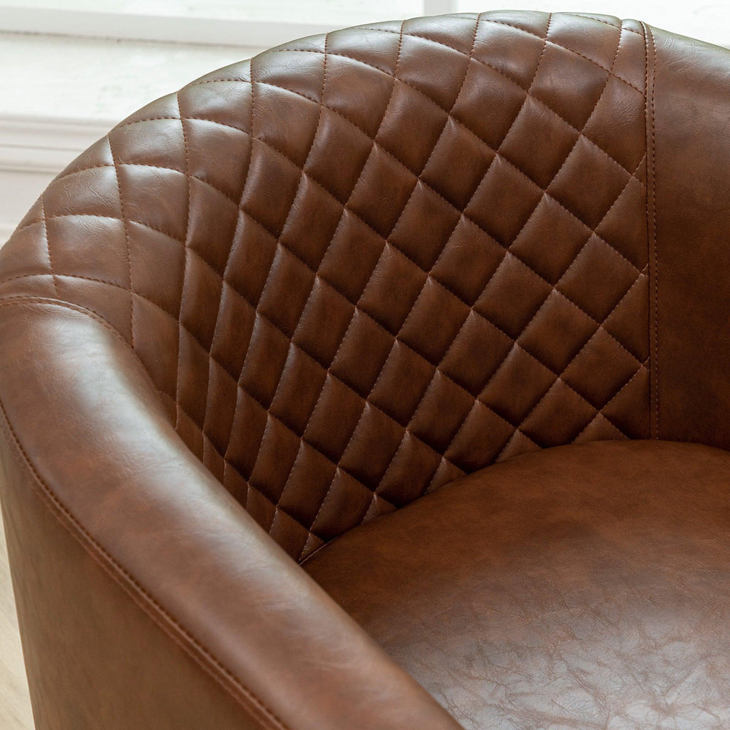Logan Faux Leather Tufted Club Chair