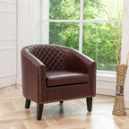 Logan Faux Leather Tufted Club Chair