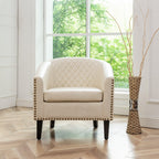 Logan Faux Leather Tufted Club Chair