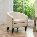 Logan Faux Leather Tufted Club Chair