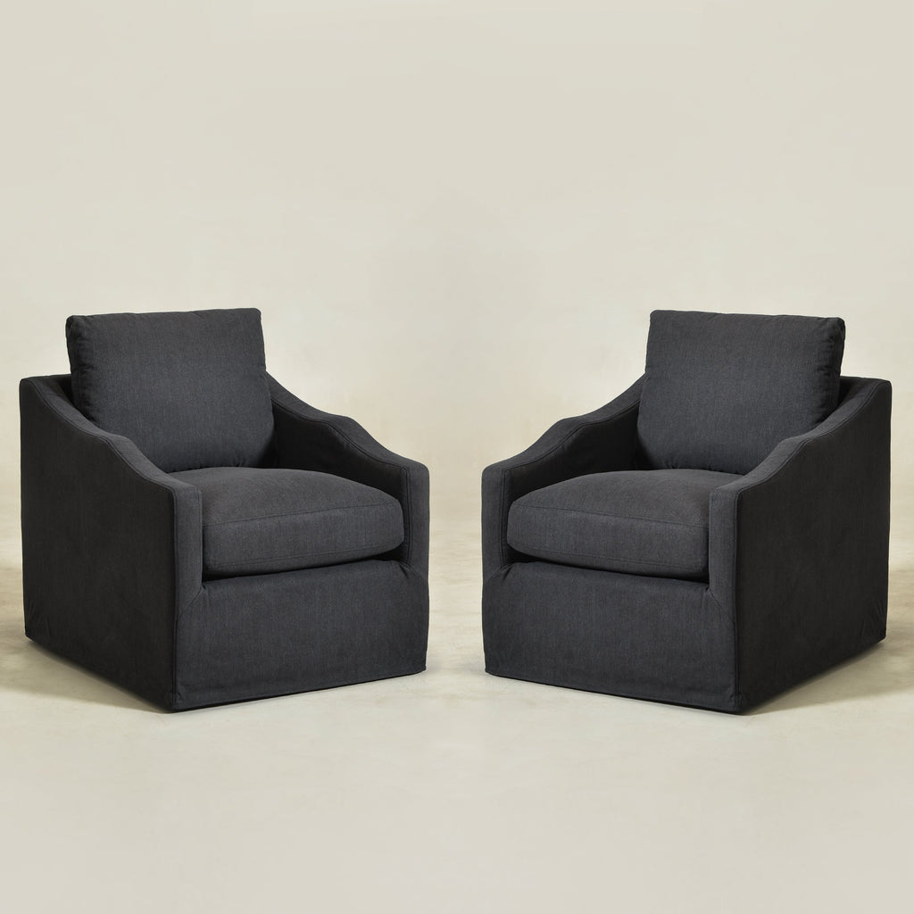 Charles Slipcover Swivel Barrel Chair
