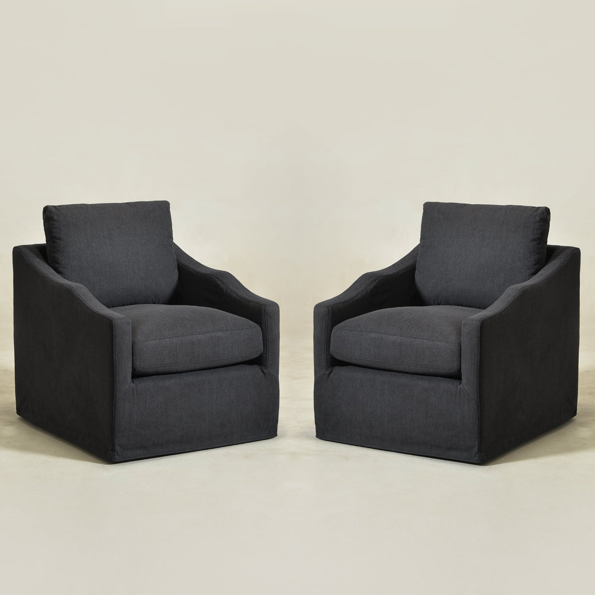 Charles Slipcover Swivel Barrel Chair