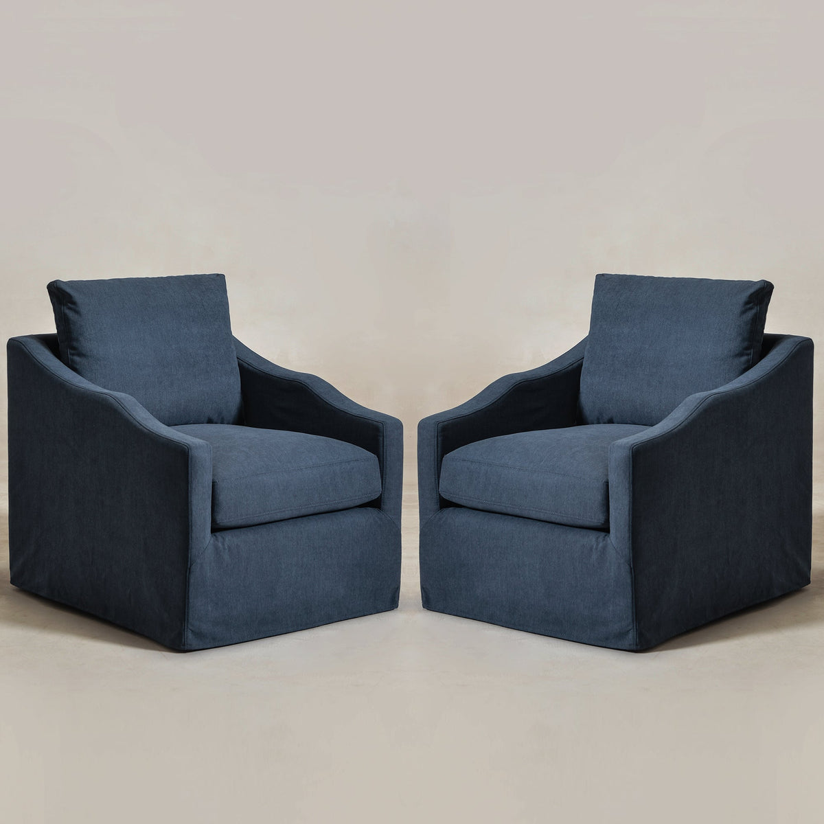 Charles Slipcover Swivel Barrel Chair