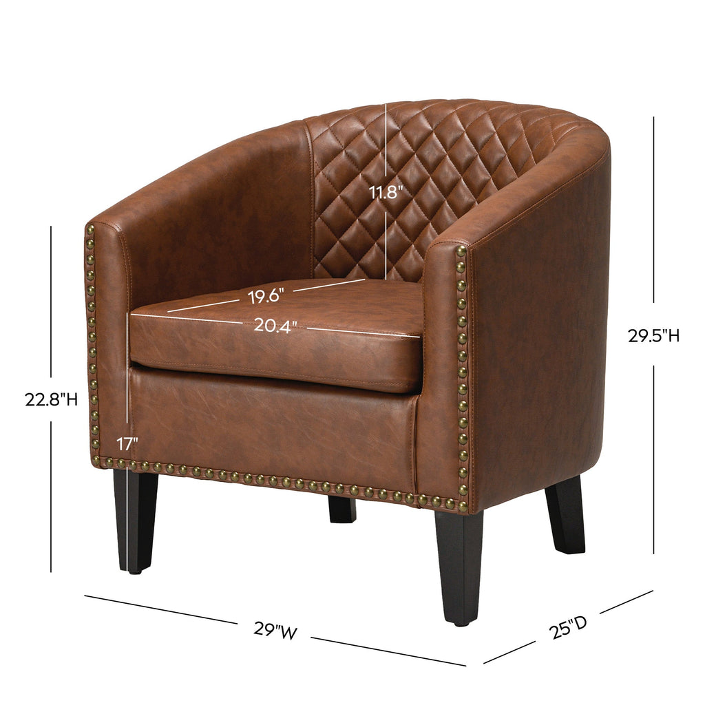 Logan Faux Leather Tufted Club Chair