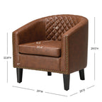 Logan Faux Leather Tufted Club Chair
