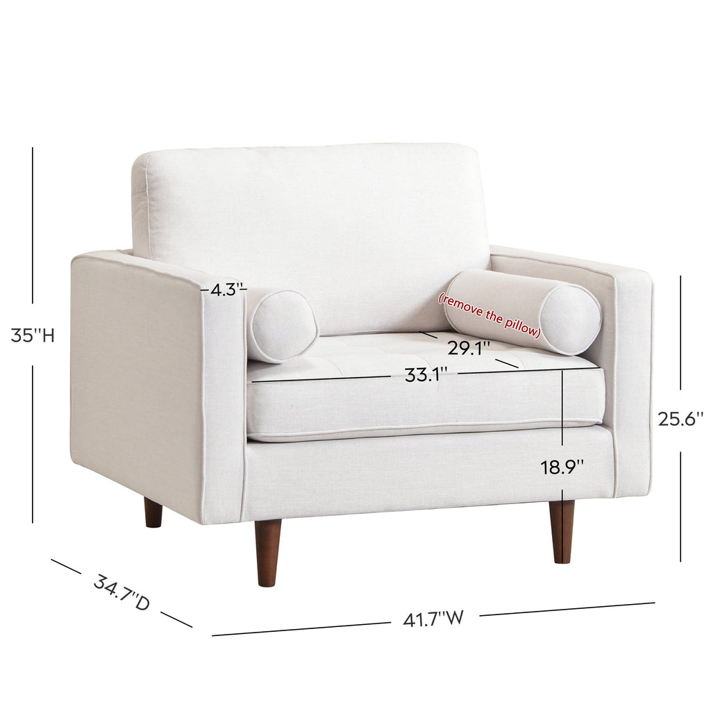 Tiziano Tufted Armchair with Accent Pillows