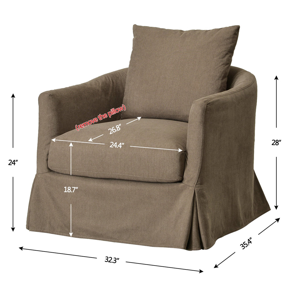 Eliza Slipcover Swivel Barrel Chair