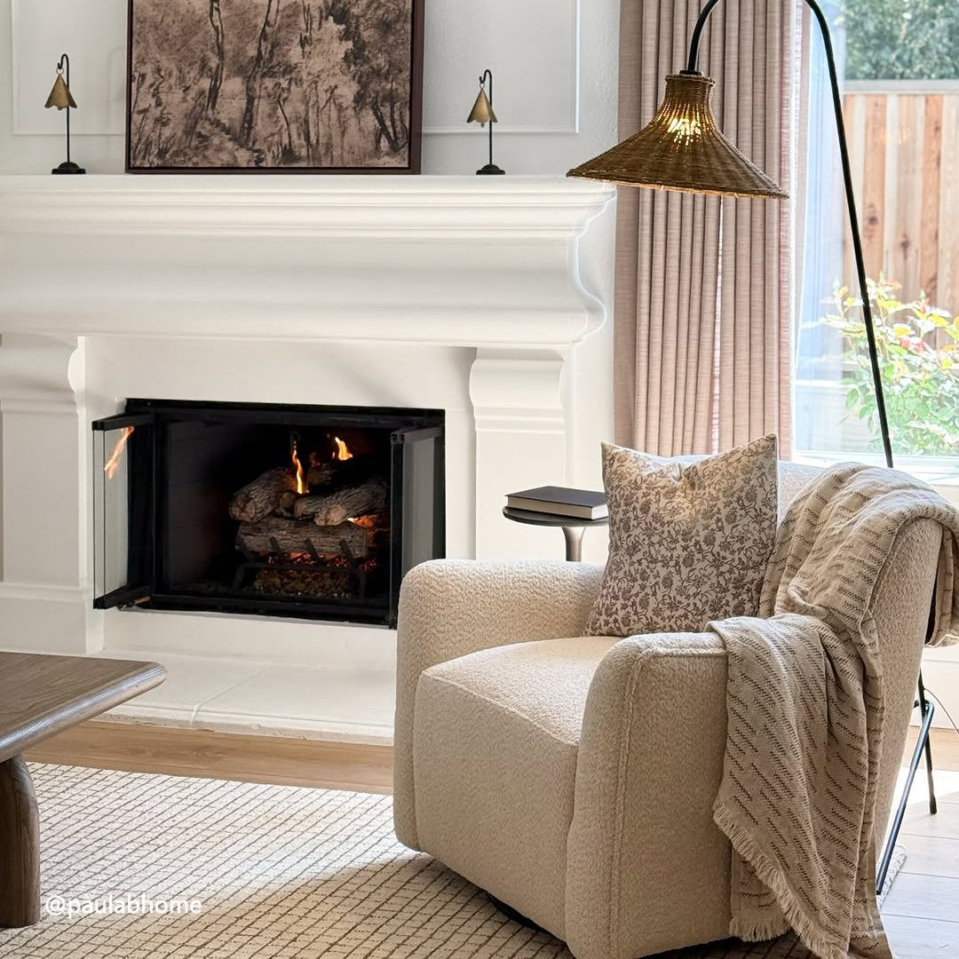 Vestie Chenille Swivel Barrel Chair