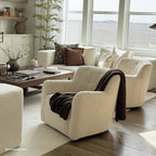 Vestie Chenille Swivel Barrel Chair